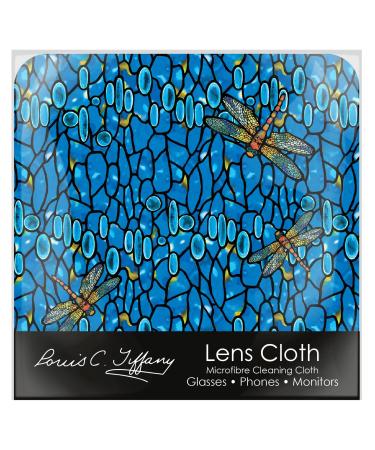 Quality Microfiber Lens Cleaning Cloth - 6 x6 - for Eyeglasses Sunglasses Phones Screens Blue-Light Glasses Monitors - Fine Art Design - Tiffany Dragonfly
