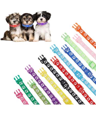 Heyu-Lotus 12-Pack Puppy Collars Paw Print Puppy Whelping Collars Quick Release Buckle Adjustable Leash Pet Safety Collars for Puppies and Cats (M) - Buy Online on GoSupps.com
