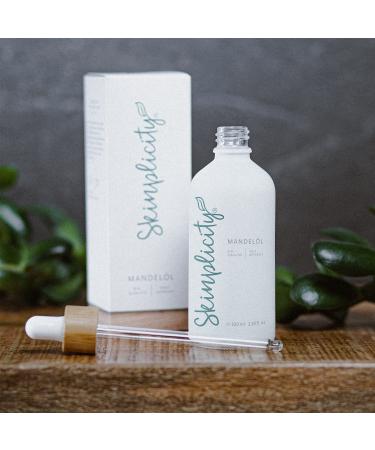 Skinplicity Organic Almond Oil - Natural Cold Pressed Vegan Care for Hair & Dry Skin - Buy Online on GoSupps.com