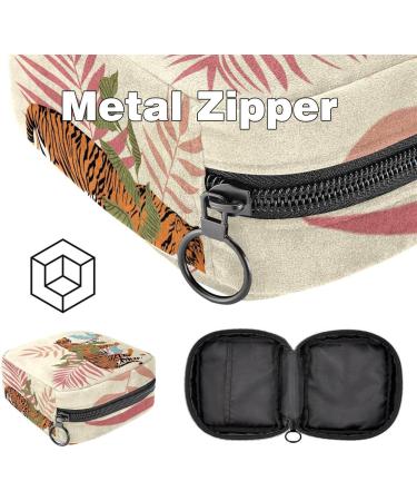 Menstruation Pad Bag with Zipper | Tropical Forest Tigers | Stylish & Practical Women's Napkin & Tampon Storage - Buy Online on GoSupps.com