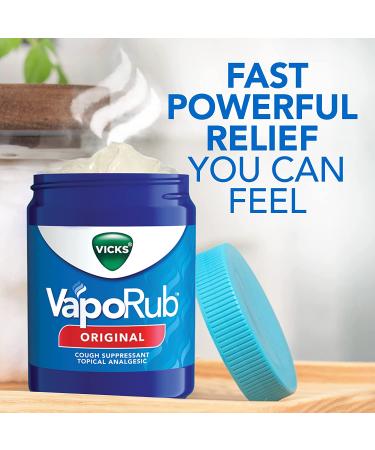 Vicks VapoRub Chest Rub Ointment 6 OZ (Pack of 2) - Relief from Cough, Cold, Aches & Pains | Topical Cough Suppressant with Original Medicated Vapors - Buy Online on GoSupps.com