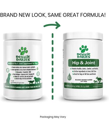 Doggie Dailies Glucosamine for Dogs - Advanced Hip & Joint Supplement with Chondroitin, MSM, Hyaluronic Acid & CoQ10 - 225 Chicken Flavored Chews - Buy Online on GoSupps.com
