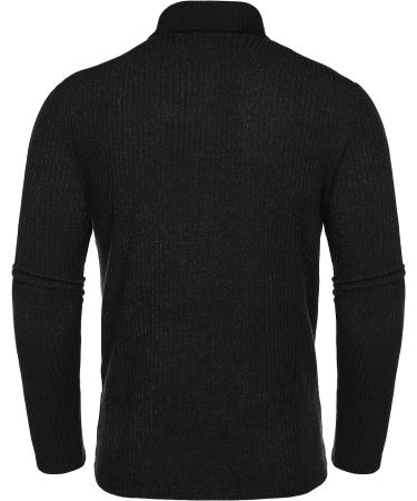 Coofandy Men's Long Sleeve Muscle Stretch T-shirt Slim Fit Polo Shirt - Black - Buy Online on GoSupps.com