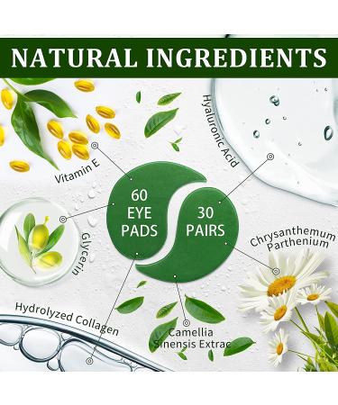 R.A.V Green Tea Under Eye Patches with Hyaluronic Acid & Collagen - 30 Pairs - Buy Online on GoSupps.com