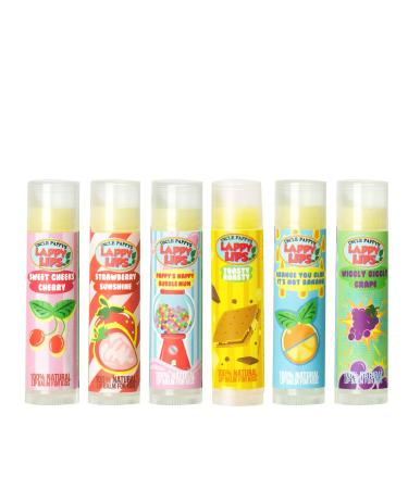 Lappy Lips Organic 100% Natural  Lip Balm Chap stick for Kids  Toddlers (6 flavors) - Organic Essential Oil - for Dry Chapped Lips to Restore and Heal and Make Kids Happy All flavors