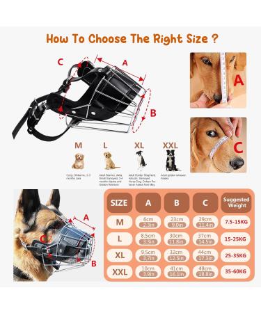 Petcute Durable Metal Dog Muzzle | Anti-Bite Safe Basket Muzzle for Dogs | Muzzle for Barking & Eating | International Shipping - Buy Online on GoSupps.com