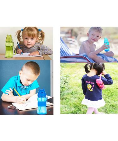 Ecteco 12oz Kids Water Bottle with Straw, Leak Proof BPA-Free Tritan - Blue | Cute, Lightweight, Sturdy | Perfect for School and Outdoor Activities - Buy Online on GoSupps.com