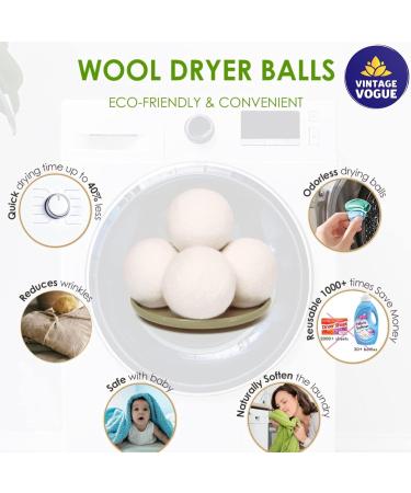 Buy XL Wool Dryer Balls 4-Pack - 100% Chemical-Free New Zealand Fabric Softener | Award-Winning Natural Laundry Balls | Add Essential Oils for Freshness - Buy Online on GoSupps.com