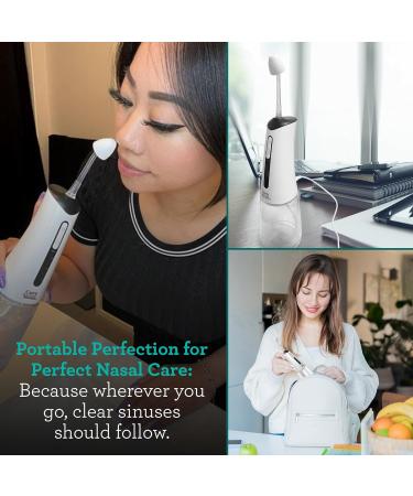 GuruNanda Nasal Saline Irrigator - Portable Cordless 300ml | 3 Modes for Sinus Relief | Rechargeable with 2 Tips - Buy Online on GoSupps.com