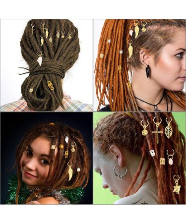 Dreadlock Jewelry for Women - 235pcs Gold & Silver Hair Rings Cuffs for Braids | Hair Pendants & Clips for Dreadlock Accessories - Buy Online on GoSupps.com