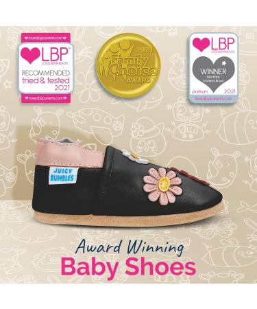 Soft Sole Baby Shoes with Pretty Flowers | Leather Toddler Shoes for Baby Girl & Boy (6-12 Months) - Buy Online on GoSupps.com
