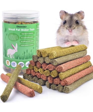 Bissap 36PCS Rabbit Chew Sticks, Mixed Natural Timothy Hay Oat Carrot Bunny Chew Toys and Treats for Rabbits Bunnies Chinchillas Guinea Pigs Hamsters and Other Small Animals Molar Snacks