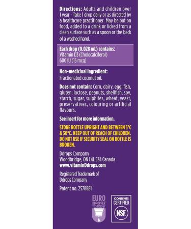 Ddrops 600 IU Booster 5mL - Vitamin D Supplement - Buy Online on GoSupps.com