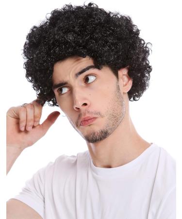 WIG ME UP PW0186-P103 | Short Frizzy Curls Afro Wig for Men & Women | Carnival Ready Black Mop Style - Buy Online on GoSupps.com