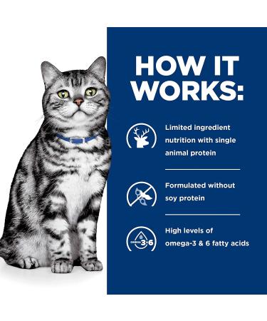 Hill's Prescription Diet d/d Skin/Food Sensitivities Venison Dry Cat Food 8.5lb - Pack of 1 - Buy Online on GoSupps.com
