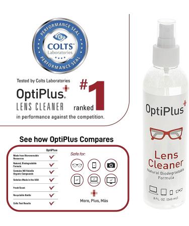 Optiplus Lens Cleaner & XL Premium Microfiber Cloth Pre-Pack - 26 Fl. Oz - Buy Online on GoSupps.com