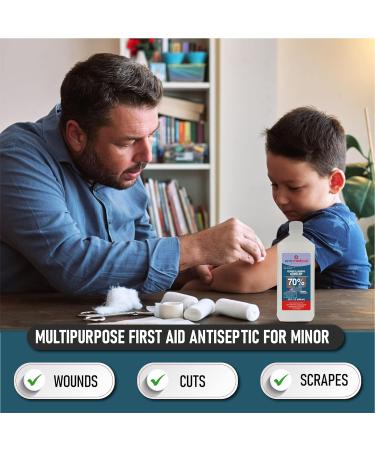 Isopropyl Rubbing Alcohol 70% USP 32 oz Bottle - First Aid Antiseptic for Wounds - Epic Medical Supply - Buy Online on GoSupps.com