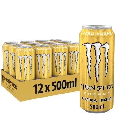 Monster Energy Zero Sugar & Ultra Gold Bundle - Zero Calorie Caffeine Energy Drink (12 x 500 ml) - Fruity Pineapple Flavor - International Shipping Available - Buy Online on GoSupps.com