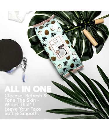 B.C. Beauty Concepts Makeup Remover Wipes - 200 Facial Cleaning Cloths - Coconut with Aloe & Vitamin C - Removes Makeup, Mascara, Dirt, and Oil - Bulk Pack of 2 - Flip Top Pack - Buy Online on GoSupps.com