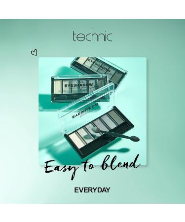 Technic Smokey Eyeshadow Palette - 6 Pigmented Matte & Shimmer Shades for Professional Smokey Eye Look - True Grey Silver and Charcoal Shades - Long Lasting Coverage - 7.2g (Pack of 1) - Buy Online on GoSupps.com