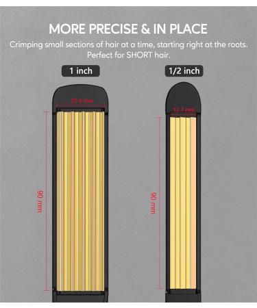 Terviiix 24K Titanium Pencil Hair Crimper - Mini Crimping Iron for Maximum Root Volume - Travel-Ready Dual Voltage 1/2 Inch - Buy Online on GoSupps.com