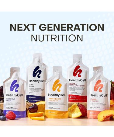 Healthycell Vibrant Hair Skin & Nails Daily Liquid Supplement - Beauty Supplements with Hydrating Nutrients & Essential Vitamins - Collagen Biotin & Hyaluronic Acid - 30 Gel Packs - Buy Online on GoSupps.com