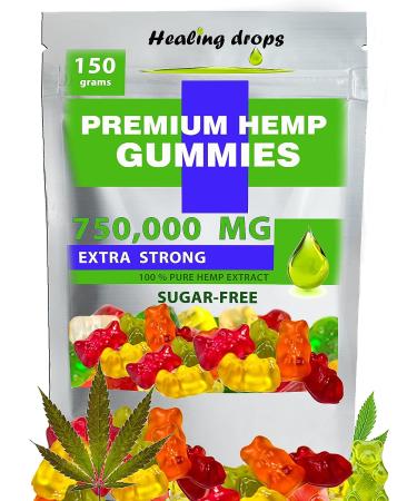 Organic Hemp Gummies 750,000mg - High Potency Health Support with Vitamins & Omega 3 6 9 - Buy Online on GoSupps.com