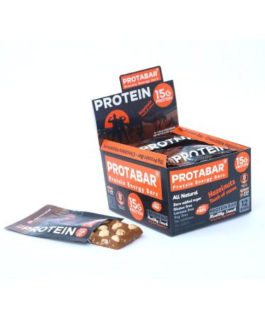 All Natural Energy Protein Bar PROTABAR (12 Pack) - 15g Egg White Protein Per Bar | Dates Egg Whites Hazelnuts Cocoa | Gluten Free | Healthy Snack - Buy Online on GoSupps.com