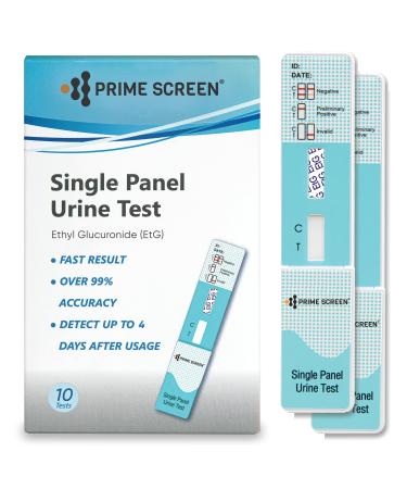 Prime Screen Alcohol ETG Urine Test 10 Pack - at Home Rapid Testing Dip Card Kit - 80 Hour Low Cut-Off 300 ng/mL - WETG-114 10 Count