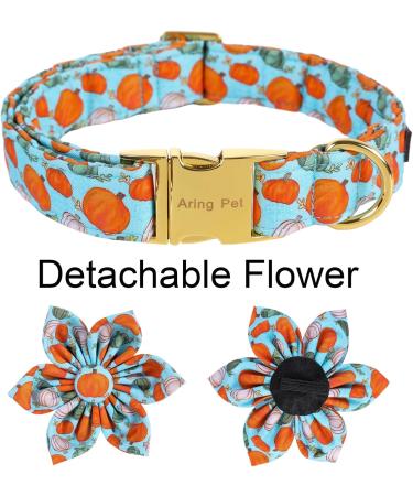 Aring Pet Halloween Dog Collar - Adjustable Blue Pumpkin Design with Flower XL for Jumping Beasts & Puppies - Buy Online on GoSupps.com