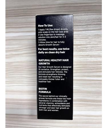Hair Growth Serum with Biotin for Women Beard & Hair Growth Oil for Loss Treatment Hair Thinning Natural Hair Growth Longer Fuller Healthier Hair with 0.25mm Roller Minoxdil 60ml - Buy Online on GoSupps.com