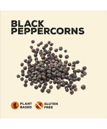 Nature Kitchen Black Whole Pepper Corns 500g - Gluten-Free & Vegan Seasoning Spices for Everyday Cooking, Marinades, Sauces, Frying, Baking, Grilling - Buy Online on GoSupps.com