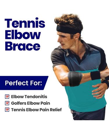 Tennis Elbow Brace for Men & Women | Forearm Pain Relief Compression Strap | Golfers Elbow Tendonitis Support & Ulnar Nerve Sleeve | Fits Most - Buy Online on GoSupps.com