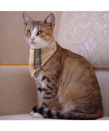 Plaid Bow Tie Cat Collar Set with Bell - 4 Piece Breakaway Bandana & Bowtie for Pet Kittens and Puppies - Buy Online on GoSupps.com