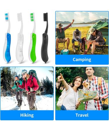 Shop Wllhyf 4-Pack Collapsible Travel Toothbrushes - Soft & Compact Ideal for Travel - Green/Blue/White/Black - Buy Online on GoSupps.com