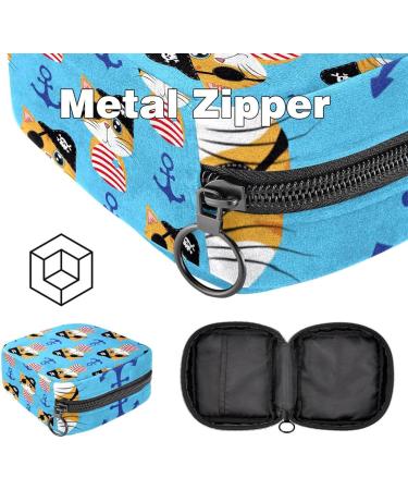 Large Capacity Women s Band Storage Bag & Menstrual Cup Organizer - Travel Makeup Organizer with Pirate Ship Anker Cat Design - Buy Online on GoSupps.com