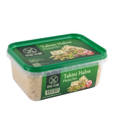 Mill Halva with Sesame 500g - Halal Vegan-Friendly Natural Protein Source | Ideal Breakfast Snack & Energy Boost - Pistachio Flavor - Buy Online on GoSupps.com