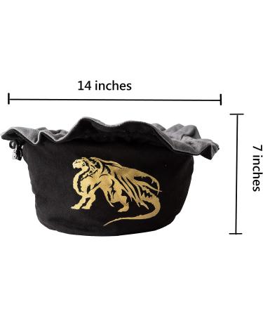 PUGED Large Dragon Drawstring Dice Bag - Black Storage Bag for Over 300 RPG MTG Game Dices - Buy Online on GoSupps.com
