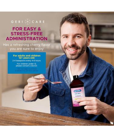 GeriCare Geri-Dryl Diphenhydramine HCI Solution - Antihistamine Liquid Multi-Symptom Allergy Relief Formula - Relieves Sneezing Runny Nose Watery Itchy Eyes & Throat 16 FL OZ (Pack of 1) Red 16 Fl Oz (Pack of 1) Liquid - Buy Online on GoSupps.com