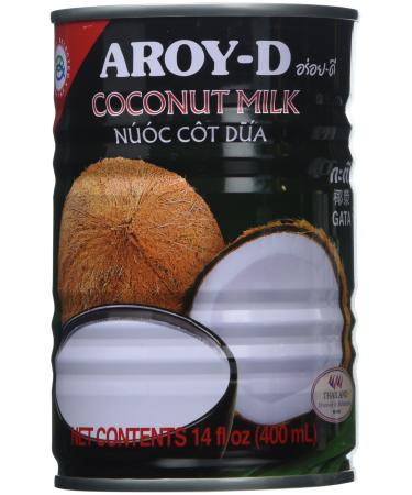 AROY-D Coconut Milk 14 Oz Can (Pack of 6)