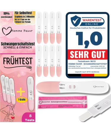 Femme favor pregnancy test 8 Pack pregnancy test early test high reliability pregnancy test 99% accuracy early swallowing test fast & exact results - Buy Online on GoSupps.com