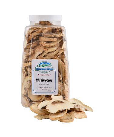 Harmony House Dried White Button Mushrooms - 3 oz Quart Jar for Cooking, Camping & Emergencies - Buy Online on GoSupps.com