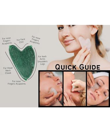 Buy Super Smooth Green Aventurine Gua Sha Facial Tools - Natural Face Sculptor for Jawline & Chin | Premium Box Included - Buy Online on GoSupps.com