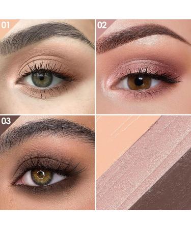 FOCALLURE 3-Piece Eyeshadow Sticks Set | Shimmer & Matte | Blendable, Long-Lasting, Waterproof | Including Sponge Brush | Makeup Brightener Stick - Buy Online on GoSupps.com