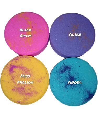 Set of 4 Perfume Inspired Bath Bombs - Handmade - Alien Black Opium Miss Million Angel - Buy Online on GoSupps.com