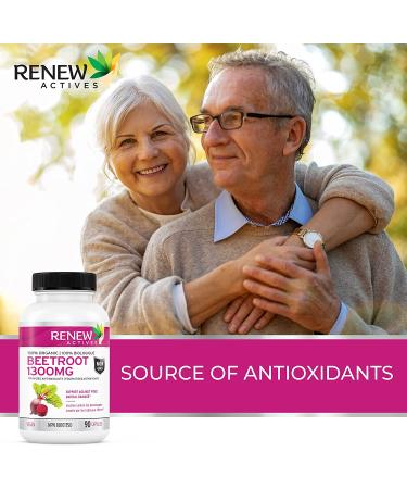 Organic Beetroot Supplement 1300mg Extract - Lower Blood Pressure & Boost Energy - 90 Veggie Capsules - Buy Online on GoSupps.com