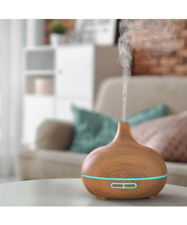 ARENDO Ultrasound LED Aroma Diffuser 300 ml - Humidifier with Timer & 7 LED Colors - Quiet Operation & Wooden Decor for Home Use - Buy Online on GoSupps.com