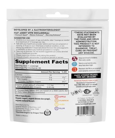 USDA Organic Groovy Ginger Tummydrops - Holiday Variety Bag (33 Assorted Drops) | Gluten Free Caramel Pumpkin Fall Apple Winter Yuzu & Sugar Plum Flavors - Buy Online on GoSupps.com