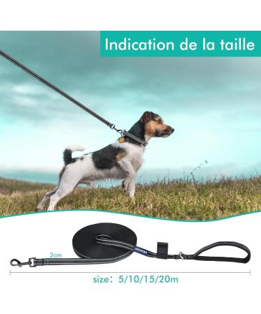 Robust Reflective Dog Track Leash - 5m/10m/15m/20m Comfortable Training Leash for All Dog Sizes - Buy Online on GoSupps.com