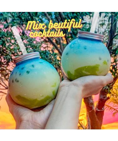 Plastic Fish Bowls for Drinks 500ml Party 6 Pack Small Fish Bowl Cups with Lids and Straws 6 Fishbowls - Buy Online on GoSupps.com